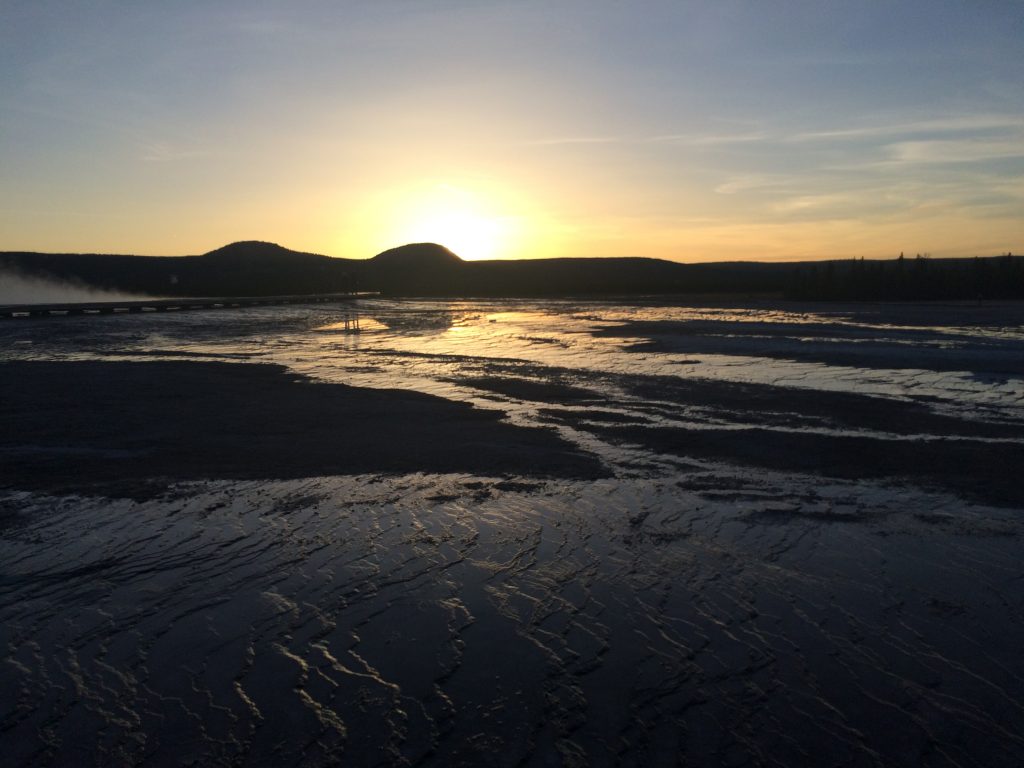 Grand Prismatic at sunset